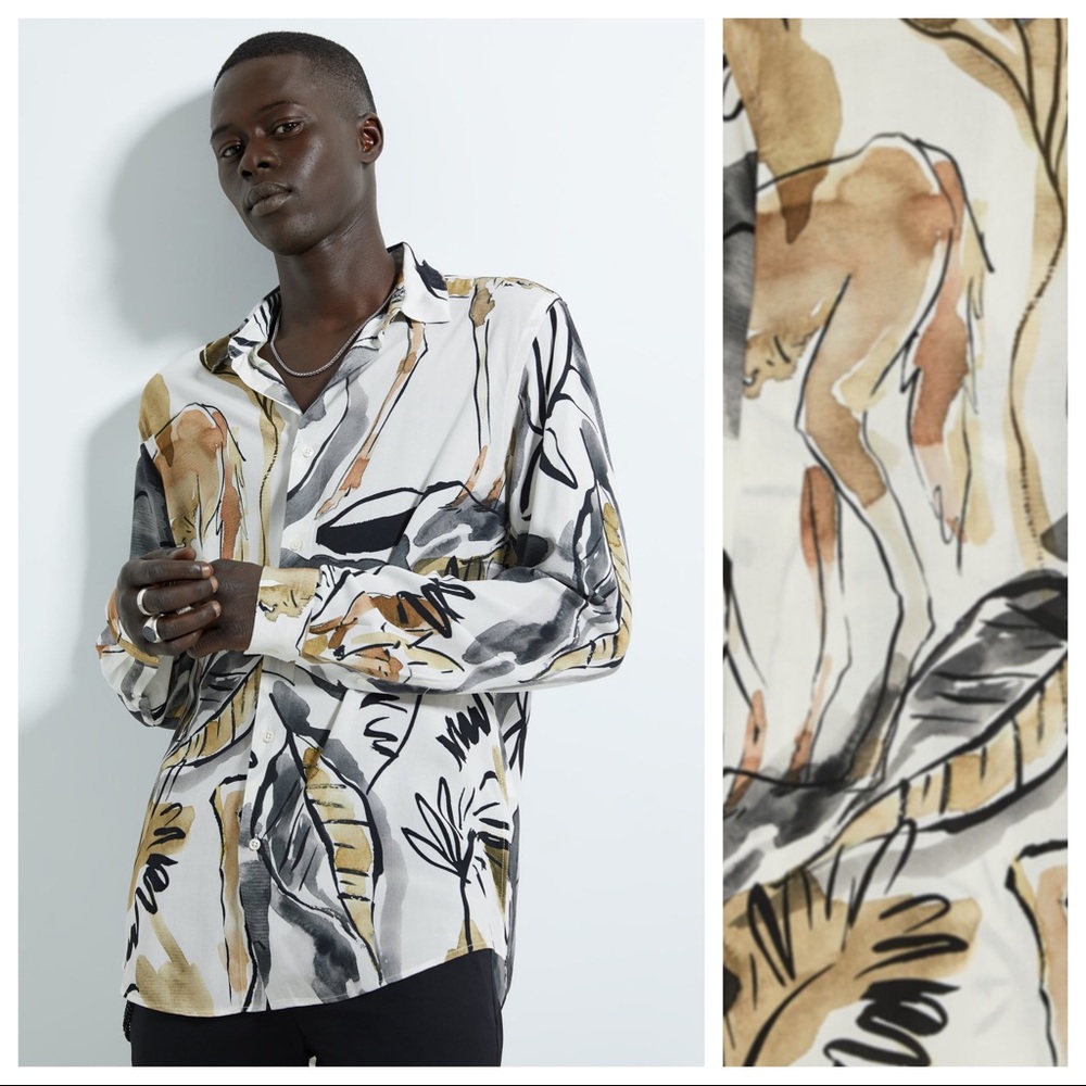 NWT. Zara Man Floral Abstract Print. Size XL.